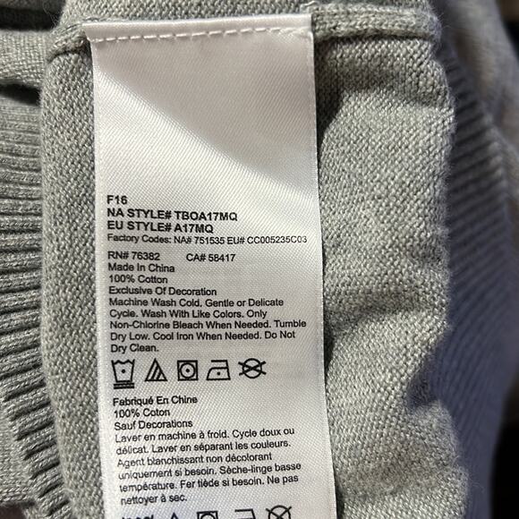 Timberland Mens Logo Embroidered Cotton Gray Sweater Size M - Picture 5 of 8